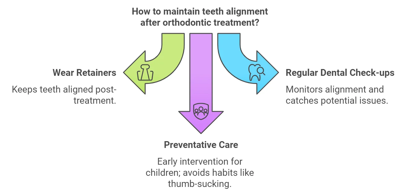 Long term maintenance and preventative care for orthodontic treatment