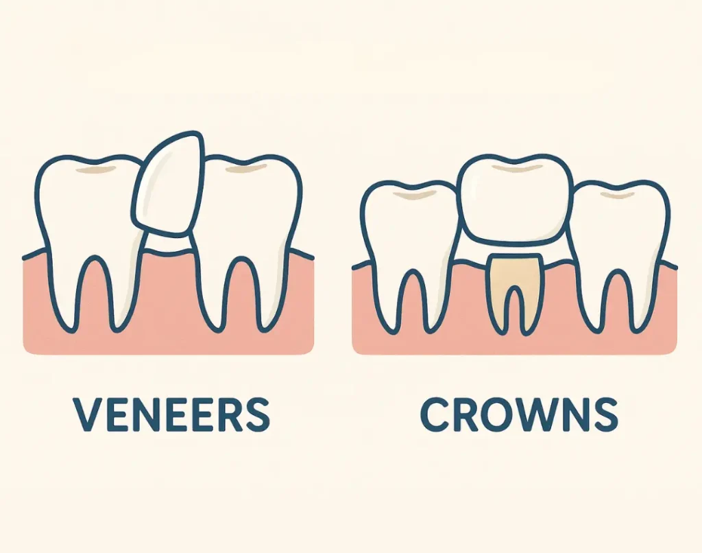 Veneers and Crowns What’s the Difference- blog banner image