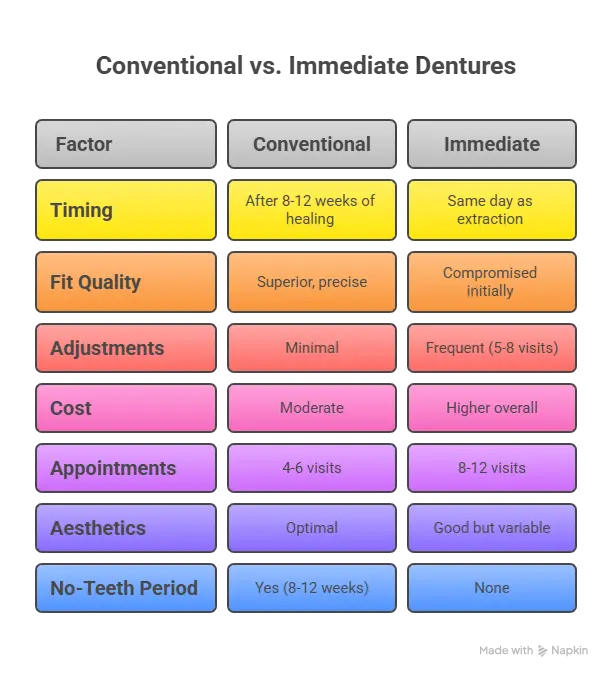 Conventional vs Immediate Complete Dentures
